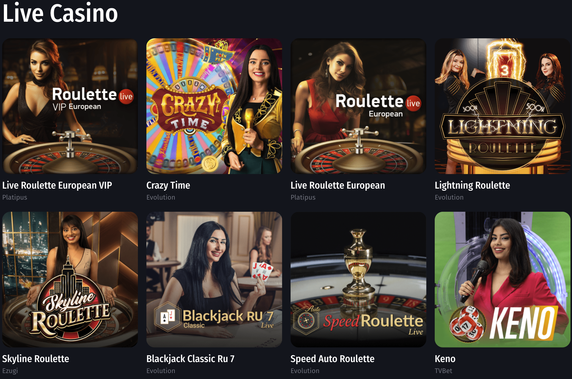 Live Spiele im Winshark Casino Winshark Live Casino